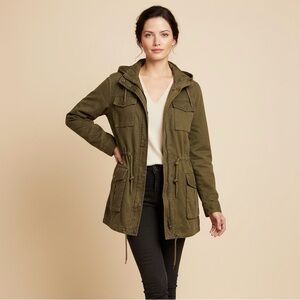 Talula Khaki Utility Jacket with Hood